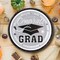 25 Count Silver Congrats Grad Paper Dessert Plates Graduation Party Supplies 7 1/4"